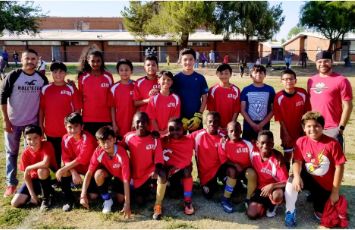 boys soccer team picture in red jerseys