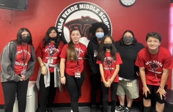  PV students pose in the lobby
