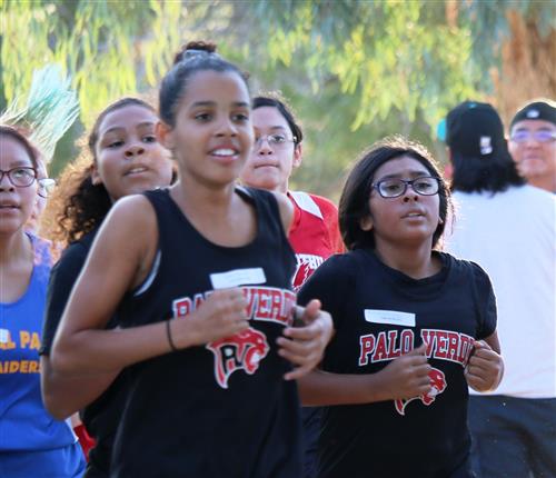 cross country students run in a meet