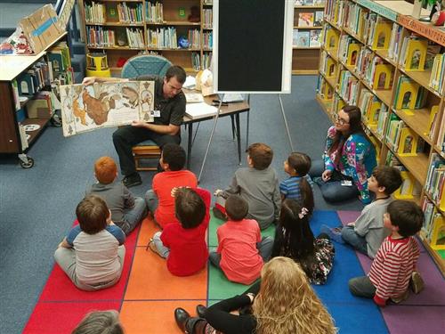 students listen to a story