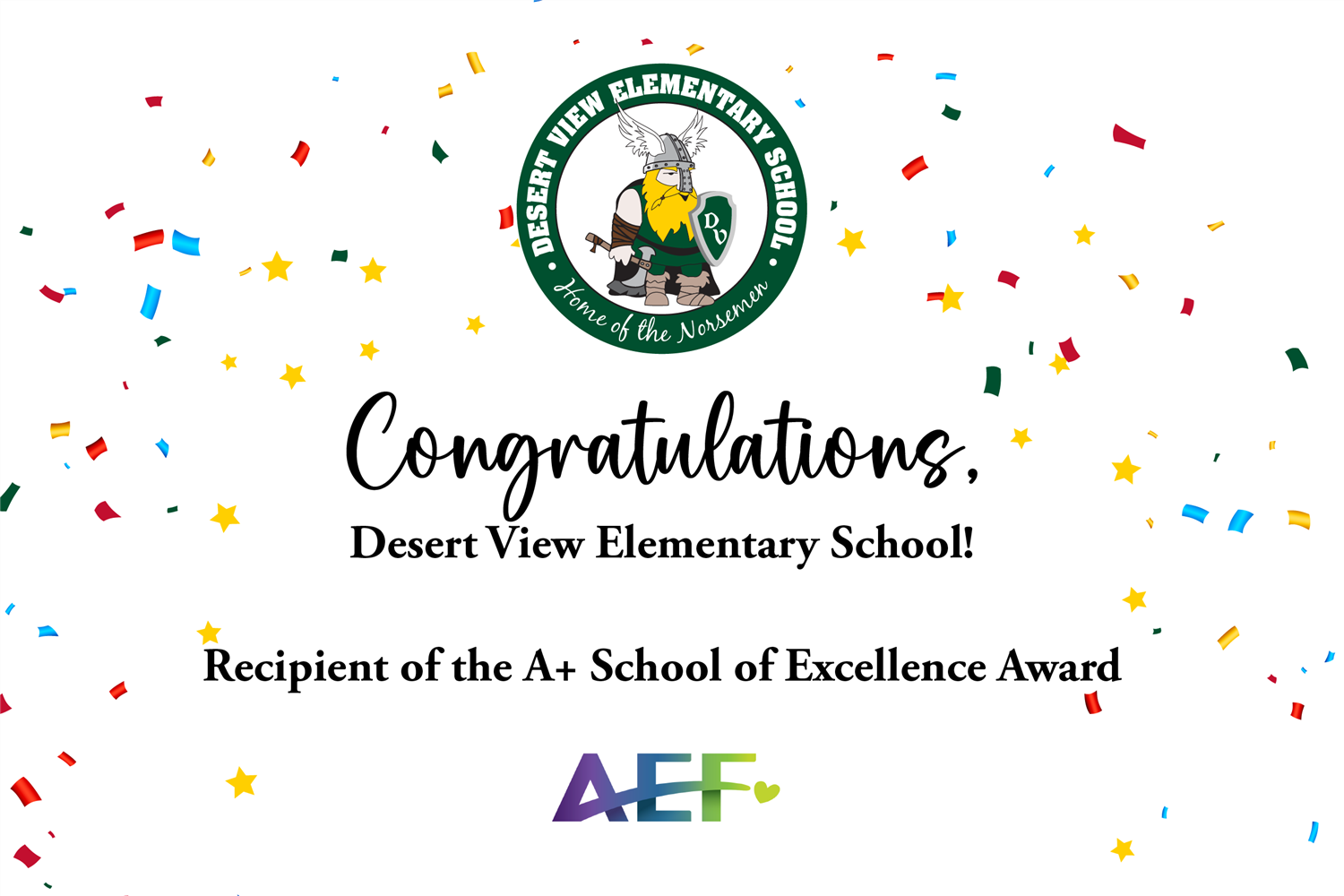  DV A+ School of Excellence Award graphic