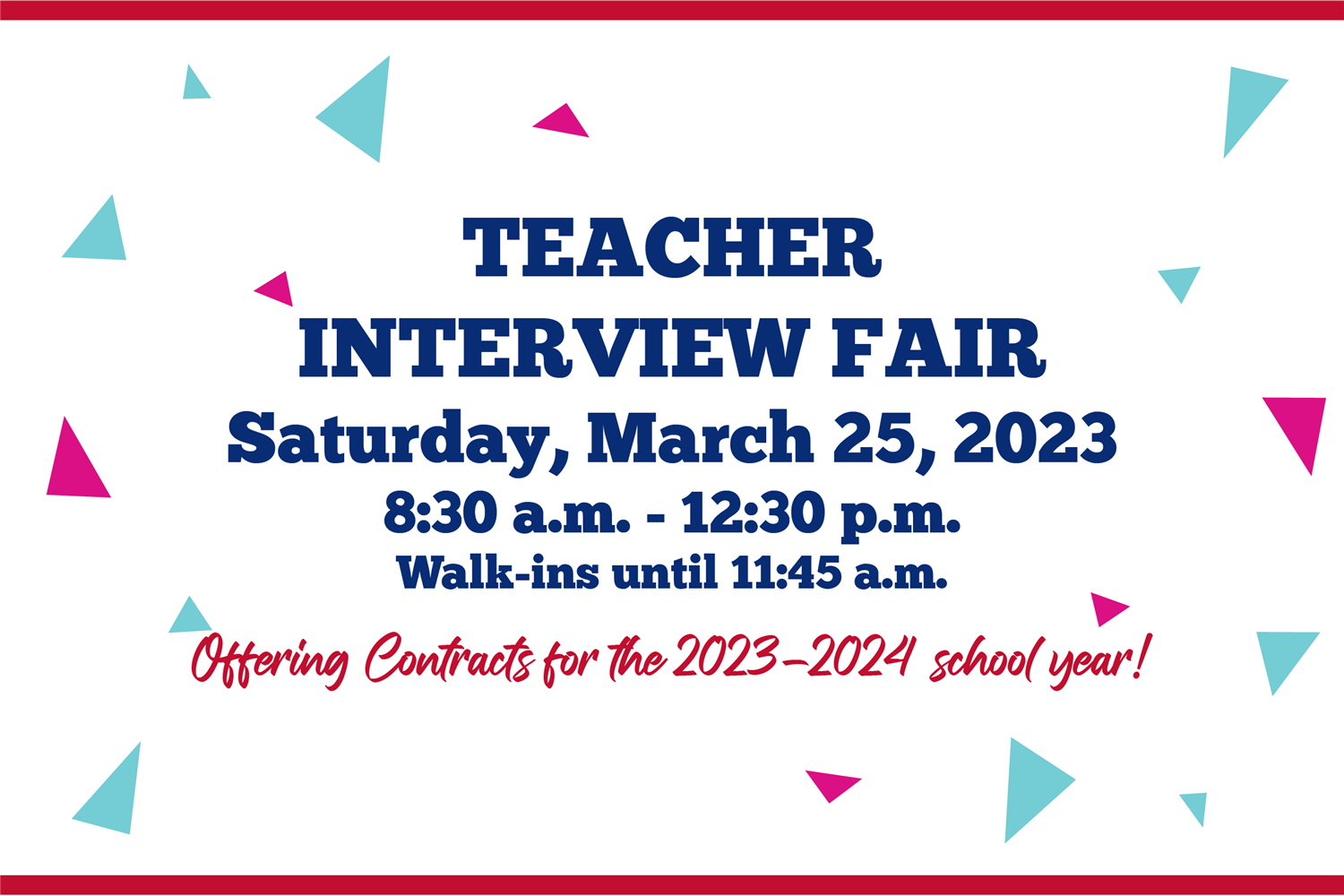  March 2023 Teacher Interview Fair